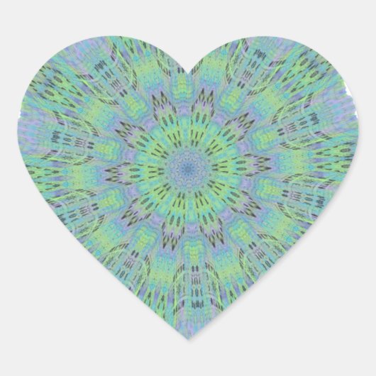 Sticker Cœur Beau Cool Extraordinaire vert motif floral design (Devant)