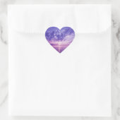 Sticker Cœur Beau coucher de soleil violet (Sac)