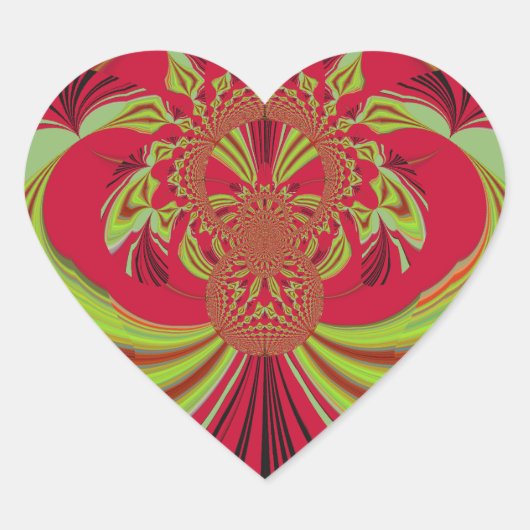 Sticker Cœur Beau design jaune rouge. Code vecteur d'inspiratio (Devant)