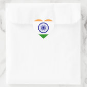 Sticker Cœur Beau drapeau indien "Tiranga" (Sac)