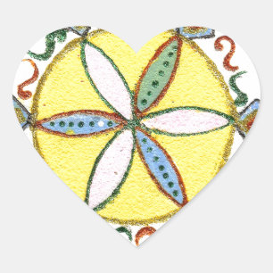 Sticker Cœur Beau Inspirationnel Star Floral Vector Motif