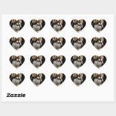 Sticker Cœur Beau Oreiller Husky Lrow (Feuille)