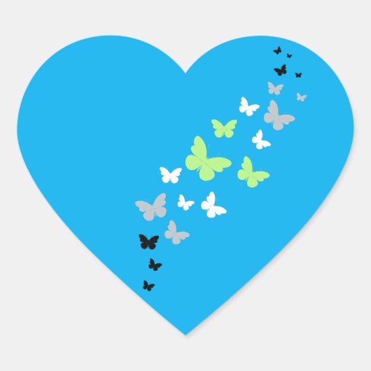 Sticker Cœur Beau Papillon Fierté Agender (Devant)
