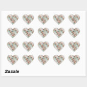 Sticker Cœur Beau Romantique Rose rose rose Roses romantiques (Feuille)