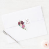 Sticker Cœur Beau Rose romantique Spray Mariage Merci (Enveloppe)