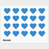 Sticker Cœur Beau Royal Blue Mandala Art Imprimer (Feuille)