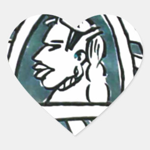 Sticker Cœur Beauté Africaine Bongo Maasai Portrait Art Tribal