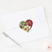 Sticker Cœur Beautiful Romantic Summer Bouquet with Red Rose (Enveloppe)