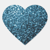 Sticker Cœur Bébé bleu clair faux parties scintillant scintille (Devant)