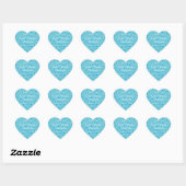 Sticker Cœur Bébé Bleu Confetti Baptême Christening Favoriser (Feuille)