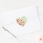Sticker Cœur Bébé Fée Esthétique Sage Dorée Fille (Enveloppe)