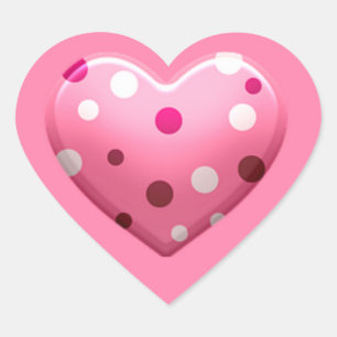 Sticker Cœur Bébé fille cœur points roses Fête Mignonne