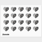 Sticker Cœur Bébé Mangabey Singe (Feuille)