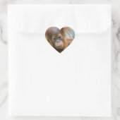 Sticker Cœur Bébé mignon Orangutan vue droit devant (Sac)