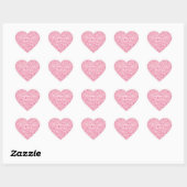 Sticker Cœur Bébé rose Confetti Baptême Christening Favoriser (Feuille)