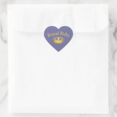 Sticker Cœur Bébé royal avec couronne dorée (Sac)
