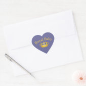 Sticker Cœur Bébé royal avec couronne dorée (Enveloppe)