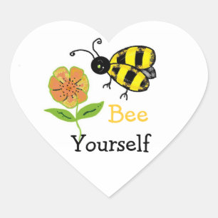 Sticker Cœur Bee Yourself Bumble Bee Design