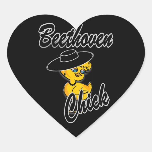 Sticker Cœur Beethoven Chick #4 (Devant)