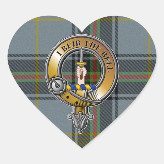 Sticker Cœur Bell Tartan & Badge (Devant)