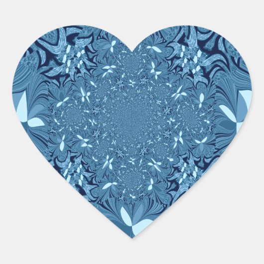 Sticker Cœur Belle Belle Iridescente bleu. motif sans couture (Devant)