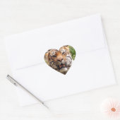 Sticker Cœur Belle empreinte faciale tigre (Enveloppe)