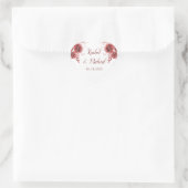 Sticker Cœur Belle Mariage d'aquarelle Bourgogne (Sac)