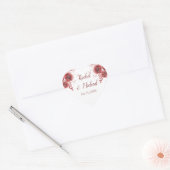 Sticker Cœur Belle Mariage d'aquarelle Bourgogne (Enveloppe)