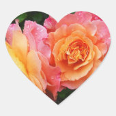 Sticker Cœur Belle photo rose rose et orange (Devant)