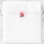 Sticker Cœur Belle Rose Rose (Sac)