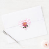 Sticker Cœur Belle Rose Rose (Enveloppe)