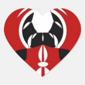 Sticker Cœur Belle Tapisserie kenyane : Drapeau kényan Papillon (Devant)