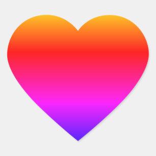Sticker Cœur Belles couleurs arc-en-ciel