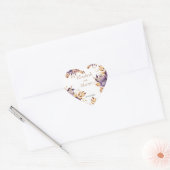 Sticker Cœur belles fleurs d'aquarelle mariage (Enveloppe)