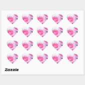 Sticker Cœur Belles roses roses roses (Feuille)