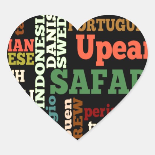 Sticker Cœur Bénédiction de voyage internationale (Devant)