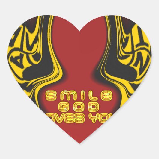 Sticker Cœur Bénédiction d'en haut : L'Amour de Dieu Salutation (Devant)