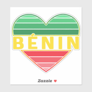Sticker Coeur béninois, I Love Bénin