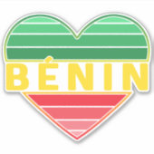 Sticker Coeur béninois, I Love Bénin (Devant)