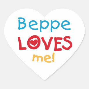 Sticker Cœur Beppe aime mes t-shirts et cadeaux