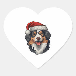 Sticker Cœur Berger australien de Noël