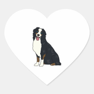 Sticker Cœur Berger Australien (Merle Bleu Foncé Avec Oeil Bleu