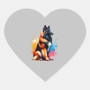 Sticker Cœur Berger belge