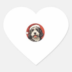 Sticker Cœur Bernedoodle Chien Xmas Doodle Dood Jolie Noël Soit