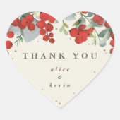 Sticker Cœur Berries rouges + Merci de Noël Eucalyptus (Devant)