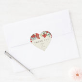 Sticker Cœur Berries rouges + Merci de Noël Eucalyptus (Enveloppe)