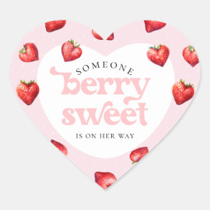 Sticker Cœur Berry Sweet Strawberry Heart Girt Baby shower