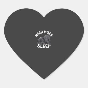 Sticker Cœur Besoin de plus de sommeil Humour Bouledogue pour l