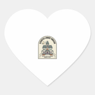 Sticker Cœur Bibliothèque hantée Salem Fantôme Vintage Hallowee