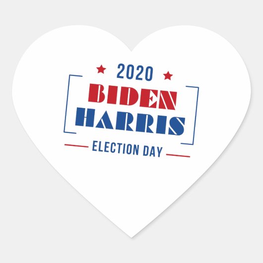 Sticker Cœur Biden Harris 2020 (Devant)